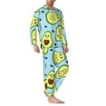 thumbnail image 3 of Bingfone Men'S Pajama Set 2 Piece Loungewear Pjs, Long Sleeve With Pajama Pants-Avocado And Hearts, 3 of 9