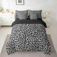 thumbnail image 2 of Feelyou Cheetah Leopard Print Twin Bedding Sets 7pcs, Black White Polkadot Comforter Set, 2 of 8