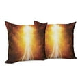thumbnail image 6 of Ambesonne Nature Throw Pillow Cover 2 Pack, Vivid Apocalyptic Day, 20", Yellow Brown, 6 of 6