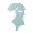 thumbnail image 3 of Piuwrlz 11-12 Years Teen Swimsuit Girls Swimming Suit 1 PC Bow-knot School Uniform T Shirt Green Size 11-12 Years, 3 of 8