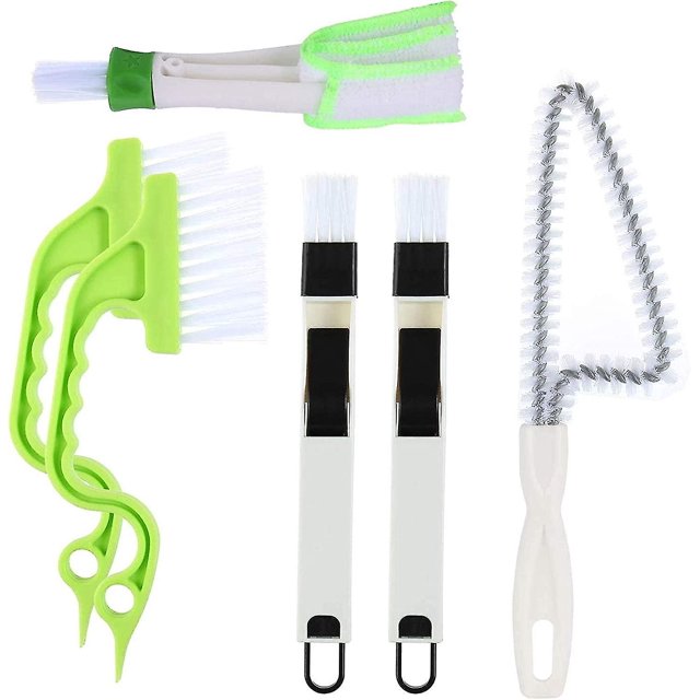 6pcs Window Groove Cleaning Tool, Hand-held Window Door Track Groove Corner Gap Cleaning Brushes For Sliding Door/shutter/car Vents/air Conditioner/ke
