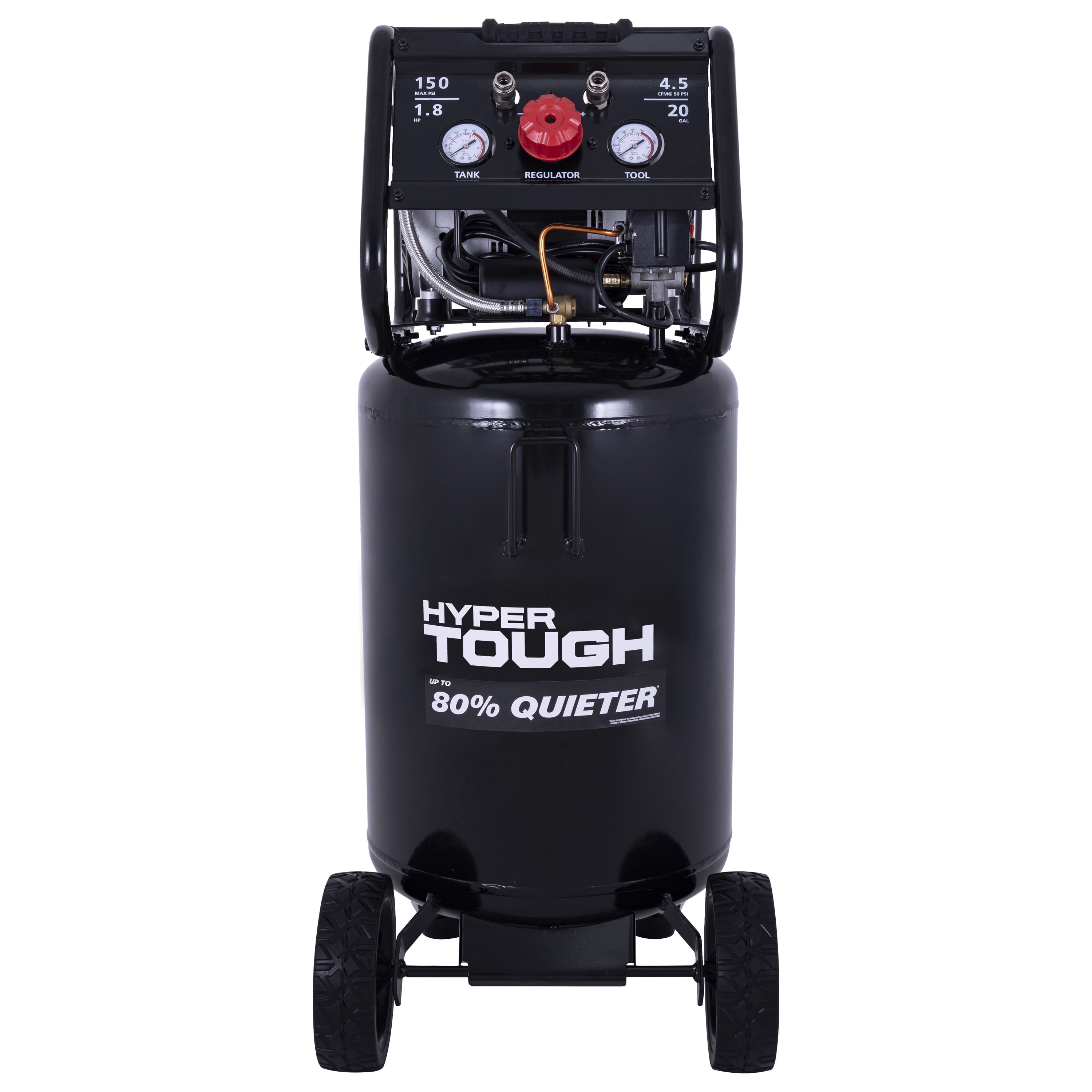 Hyper Tough 20 Gallon 1.8 HP Vertical Quiet air compressor 150psi