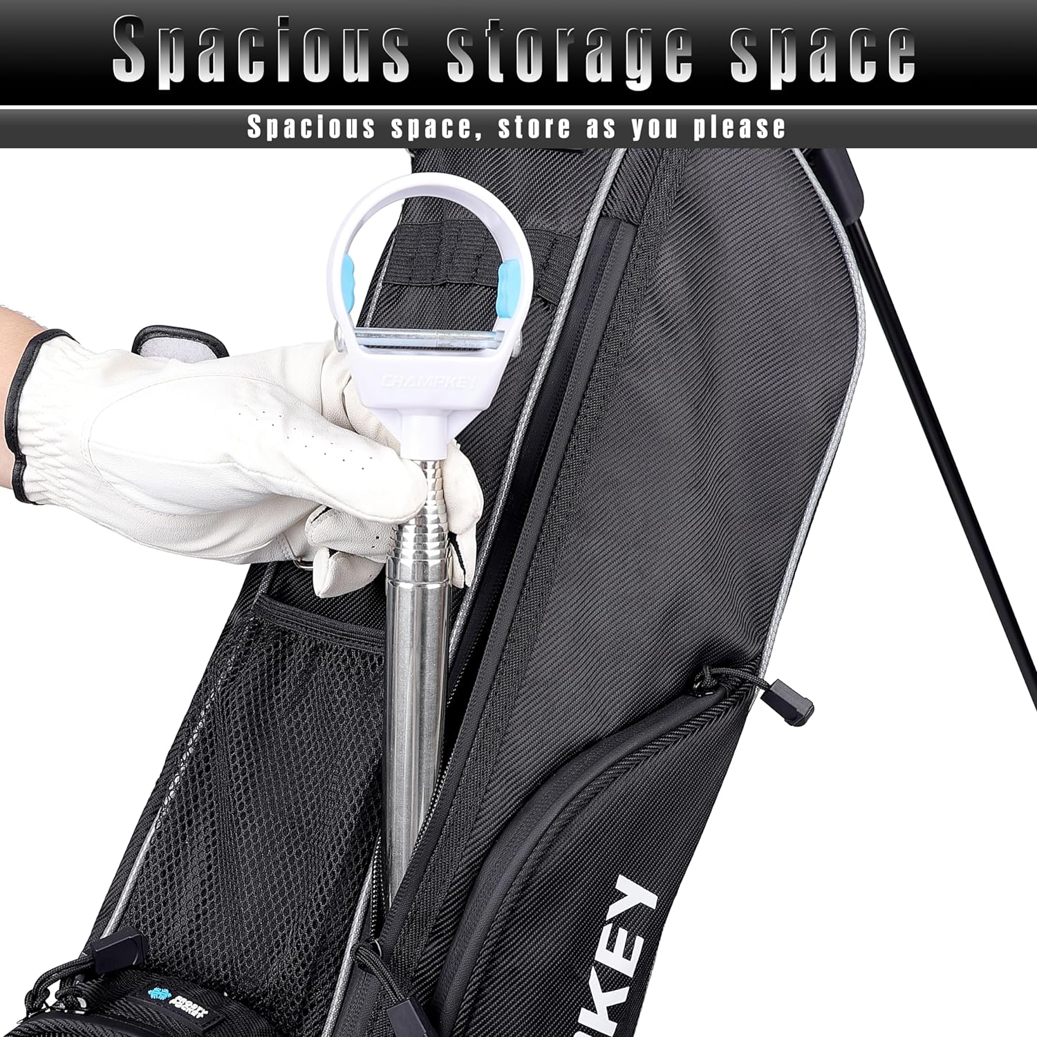 Premium Sunday Bag with Stand and Strap - Professional Pitch and Putt Lightweight Golf Bag for The Driving Range, Par 3 and Executive Courses (Black)