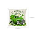 thumbnail image 3 of Funda de almohada para el Día de San Patricio | Funda de cojín decorativa trébol verde | Rectángulo de 17x17 pulgadas | Lino de algodón | Impresión a doble cara | Cremallera invisible | Sofá Sofá, 3 of 7