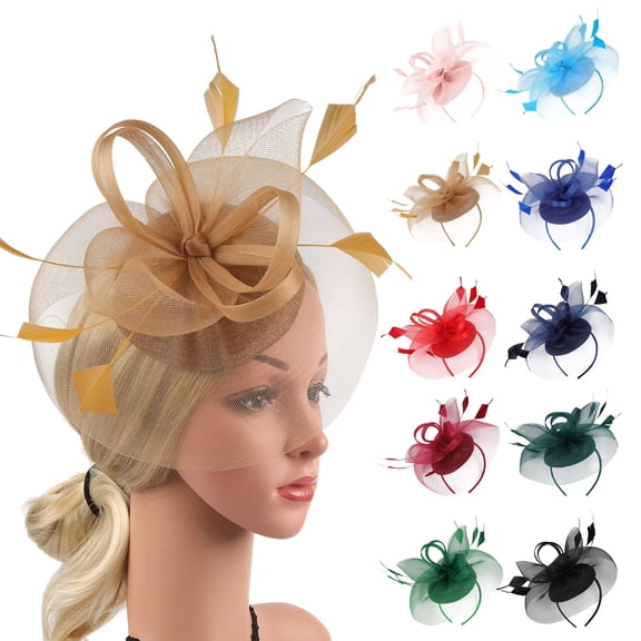 Fascinators Hats for Women LSQii Flower Mesh Ribbons Bow Knot Headband Green Headwear Beret Pillbox Hat for Tea Party Church Bridal Wedding Gift
