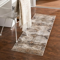 Unique Loom Chateau Collection Area Rug - Jackson (3' 1" x 13' 1" Runner Blue Beige/Brown)