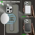 thumbnail image 5 of ELEHOLD for iPhone 16 Pro,Compatible with Magsafe Military Grade Invisible Kickstand Shockproof Protection Translucent Matte Anti-Scratch Protective Case for iPhone 16 Pro,Solidblack, 5 of 8