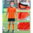 thumbnail image 3 of Hiheart Kids Soccer Uniform Shorts Socks Set Sportswear Orange 11-12 Years, 3 of 6