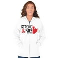 thumbnail image 3 of Canada Strong And Free Maple Leaf Unisex Fleece Graphic Zip Up Hoodie Brisco Brands 2X, 3 of 5