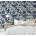 thumbnail image 3 of S4sassy Removable Nature-inspired Waterproof Wall Wrap, Wallcover, Botanical Striped Print Contact Paper for Walls, Cabinets, and Dresser, Self Adhesive Vinyl Wallpaper Roll- Blue (25"x240" inch), 3 of 8