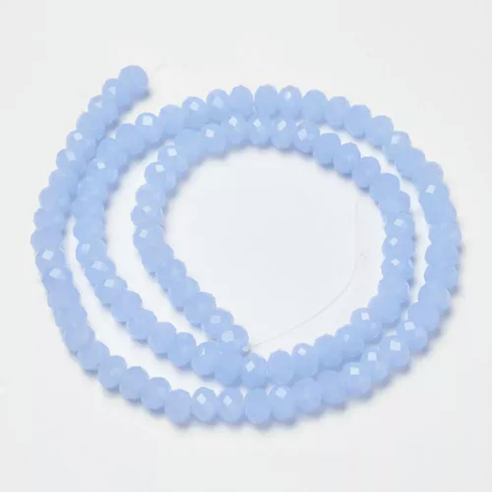 U8MO 10Strds Crystal Glass Beads Rondelle Faceted Tiny Loose Bead Beading Craft 6x4mm-Cornflower Blue