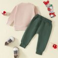 thumbnail image 4 of FYEGRE Boys Christmas Letter Print Long Sleeve Sweatshirt and Pants Outfit Set for Kids Holiday Season Khaki 6-12 Months, 4 of 9