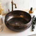 thumbnail image 3 of 16" Hand Engraved Hammered 100% Solid Copper Kitchen & Bathroom Vessel Sink Bowl – Countertop Basin for Vanity & Powder Room | Eco-Friendly Rustic Copper Sink, 3 of 4