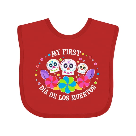 Inktastic My 1st DÃÂa De Los Muertos with Sugar Skulls and Flowers Boys or Girls Baby Bib