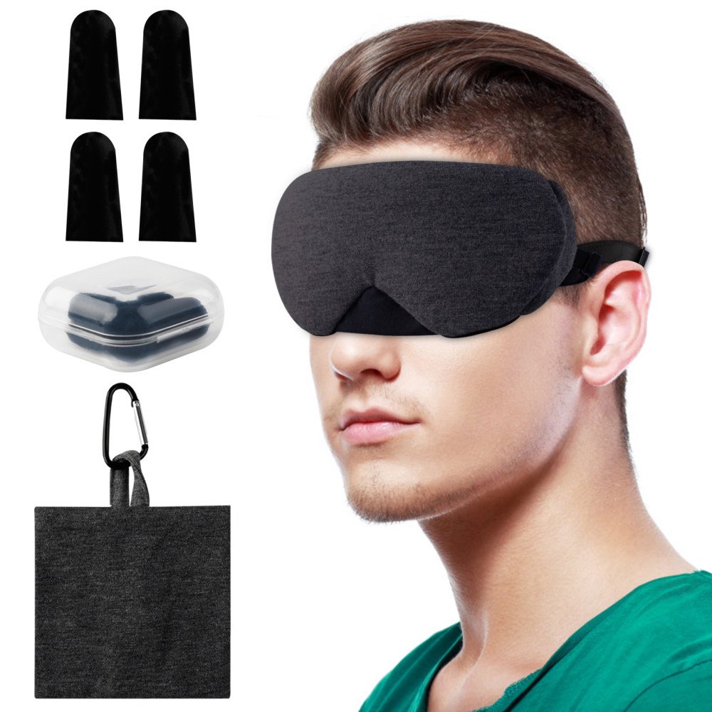Kapmore Sleep Mask Cotton 3D Black Eye Mask for Sleeping Men Women