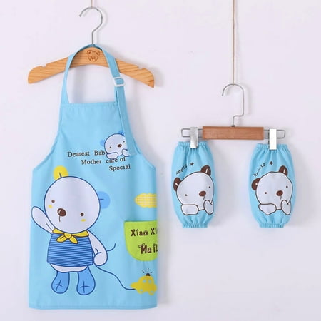 

Bobasndm Kids Apron Sleeve Sleeveless 3Pcs/Set Kids Baking Apron with Sleeves Easy-cleaning Durable for Dining