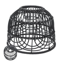 UPOUART Rattan and Metal Woven Lampshade for Chandelier Lighting, Decorative Bedroom and Living Room Pendant Light Cover