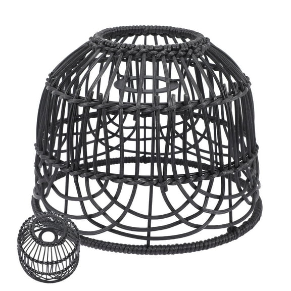 UPOUART Rattan and Metal Woven Lampshade for Chandelier Lighting, Decorative Bedroom and Living Room Pendant Light Cover