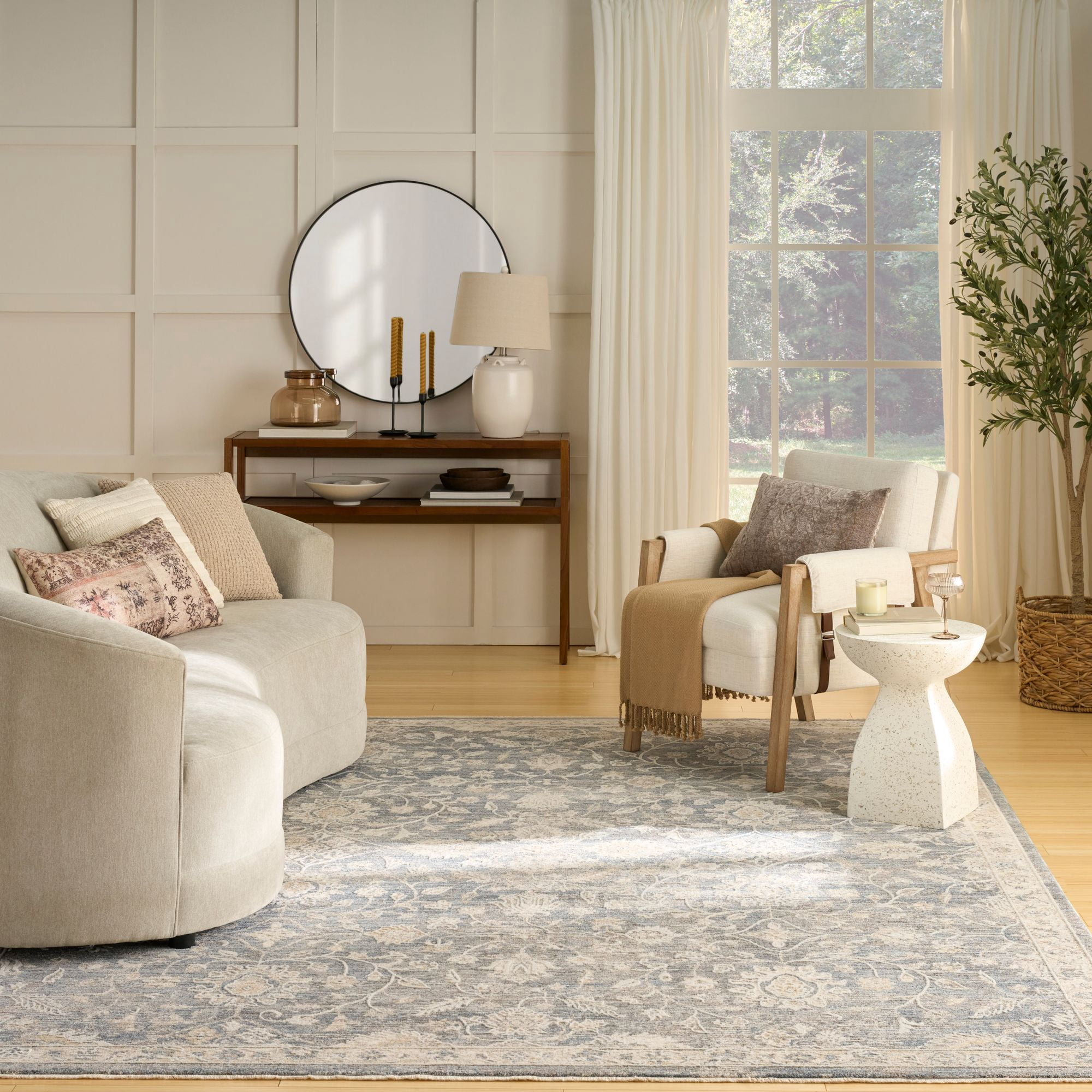Nourison Harbor 5'3" x 7'6" Blue Vintage Indoor Rug