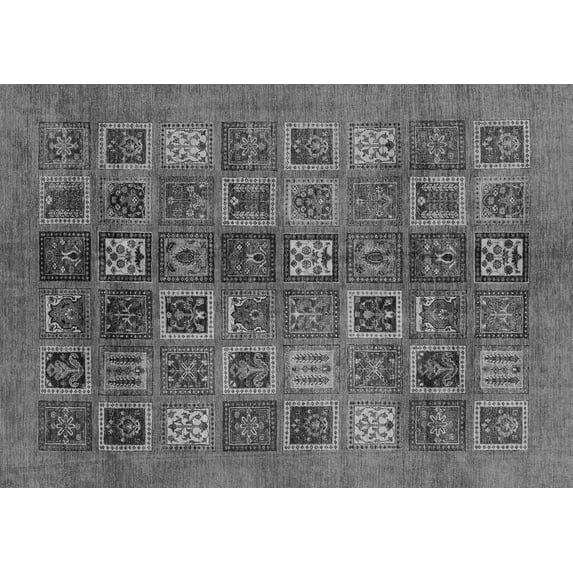 Ahgly Company Indoor Rectangle Abstract Gray Modern Area Rugs, 4' x 6'