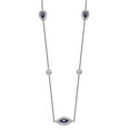 thumbnail image 3 of Sterling Silver Rhodium-plated Enameled Cubic Zirconia Evil Eye Pendant Necklace, 3 of 6