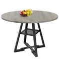 thumbnail image 6 of Behome 42” Round Dining Table for 4-6,Wooden Kitchen Table with Storage Shelf,Farmhouse Circle Tables for Dining Room, Living Room, 6 of 6