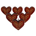 thumbnail image 1 of IBA Indianbeautifulart Boutons Gravés Rouges 10 Pcs Meubles Boutons en Bois Festonné Tiroir Rustique, 1 of 3