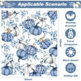 thumbnail image 2 of Fall Pumpkins Throw Blanket, Chinoiserie Blue and White Autumn Blanket Blue Birds Flowers Throw Pumpkins Soft Warm Fall Blanket for Living Room Couch Bed Chair or Dorm, 50"x60", 2 of 6