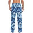 thumbnail image 5 of Blue Floral Mens Pajama Pants Cotton Elastic Waistband Lounge Sleep Pajama Bottoms Pj with Pocket, 5 of 7