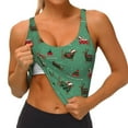 thumbnail image 4 of Xecao Christmas Dachshund for Sports Bra with Removable Pads, Crop Tank Top Design, Women's Longline Sports Bra - Non-Wired - Small, 4 of 9