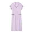 thumbnail image 7 of ClodeEU Women's V Neck Short Sleeve Button Down Maxi Dress,Casual Loose Dress with Front Slit Purple,Women's Plus XL, 7 of 7