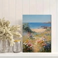 thumbnail image 2 of Qisvanset Seascape Wildflowers Path Canvas Wall Art 15.75x11.81 Inches, 2 of 8