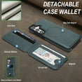thumbnail image 6 of Compatible with Magsafe 2 in 1 Detachable for Samsung Galaxy S24 Plus Wallet Case with Card Holder Women Men, Magnetic PU Leather RFID Blocking Flip Kickstand Credit Slots,for S24 Plus, Green, 6 of 11