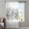 thumbnail image 4 of Black Grey Eucalyptus Leaves Sheer Curtains 72 Inches Long, Spring Summer Botanical Floral Light Filering Curtains, Breathable Simi Curtain Privacy Drapes for Living Room Bedroom Window Treatment, 4 of 9