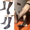 thumbnail image 2 of Mens Business Suit Dress Socks Thin Nylon See Through Knee Length Stockings for Formal Occasion and Daily Wear, 2 of 21
