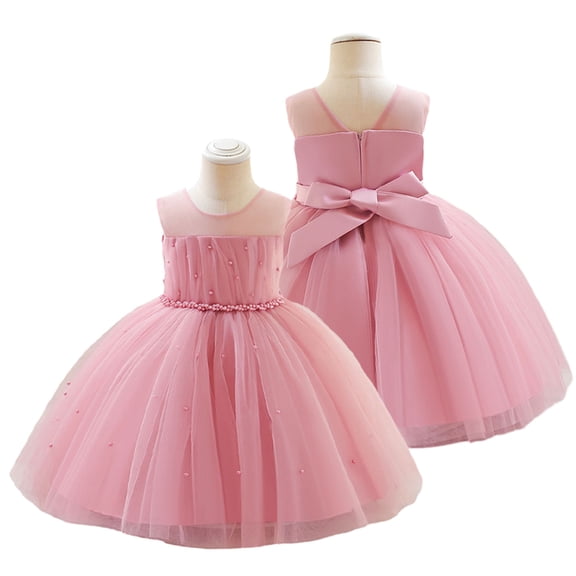 KYAIGUO 1-7Y Toddler Girls Flower Princess Party Dress Baby A-Line Tulle Wedding Birthday Formal Dresses Kids Sleeveless Tutu Prom Pageant Birthday Party Ball Gown