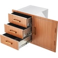 thumbnail image 1 of Stainless Steel Outdoor Kitchen Door Drawer Combo 38.2" W x 20.5" H x 22.6" D - Triple Drawers & Access Door, Propane Storage & Adjustable Garbage Ring, Weather-Resistant Flush Mount, 1 of 1