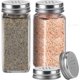 thumbnail image 1 of Salt and Pepper Shakers Set Glass with Stainless Steel Lids - Farmhouse Kitchen Decor Spice Jars, 1 of 5