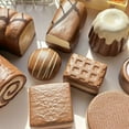 thumbnail image 3 of Chocolate Dessert Squishy Toy, Moist Slow Rising Pie & Canelé Cookie Fidget Toys for Stress Relief & ASMR Sensory, Gift for Kids & Adults, 3 of 5