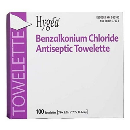 - Benzalkonium Chloride Antiseptic Towelette - 100 Per Box - 100 / Box - 7.88
