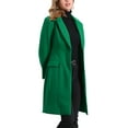 thumbnail image 4 of INSPIRE CHIC Winter Coat for Women's Notch Lapel Mid-Long Single Breasted Overcoat Pea Coats XL Green, 4 of 5
