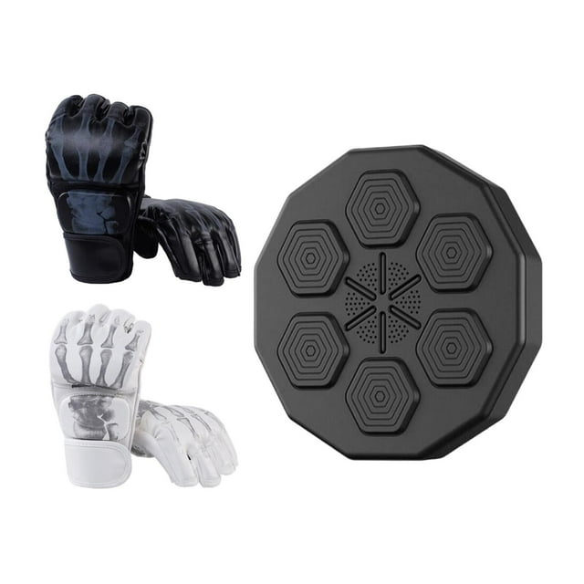 Almohadilla de boxeo shamjiam con guantes de boxeo ligera fácil de instalar objetivo de pared electrónico blanco y negro