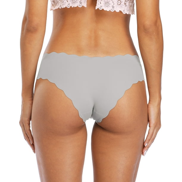Charmo Women's Underwear Invisible Bikini No Show Nylon Spandex Ladies  Panties 
