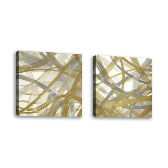 Set of 2 - Just Dance II - Contemporary Fine Art Giclee on Canvas Gallery Wrap - wall décor - Art painting - 24 x 24 Inch - Ready to Hang