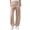 Khaki, variant on Wovilon Women's Quick-Dry Barrel Leg Cropped Pants with Elastic Waist and Side Pockets, Relaxed Fit Lightweight Nylon Summer Travel Casual Wear