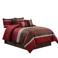 thumbnail image 2 of HGMart Bedding Comforter Set Bed In A Bag - 7 Piece Luxury Striped Microfiber Bedding Sets - Oversized Bedroom Comforters, King Size, Edsel Burgundy, 2 of 6