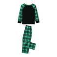 thumbnail image 6 of Spewahor Christmas Family Pajamas Matching Set, Long Sleeve Letters Print T-shirt with Plaid Pants Sleepwear Loungewear, 6 of 10