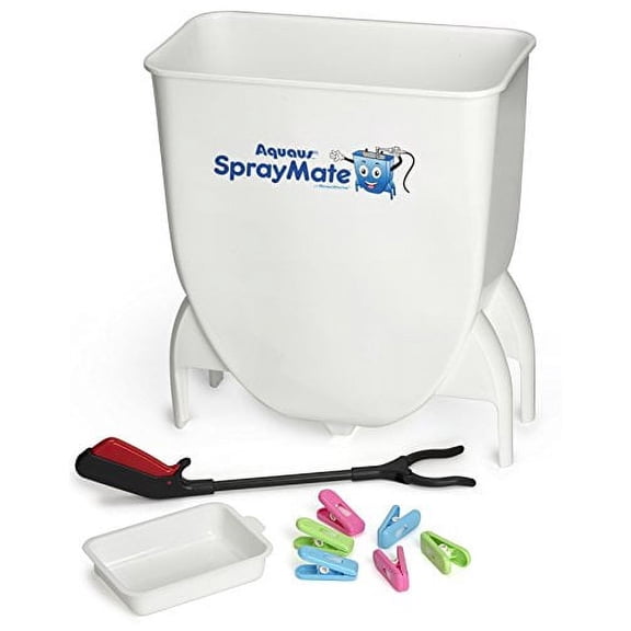 Aquaus SprayMate Cloth Diaper Sprayer Splatter Shield - Perfect for Rinsing Cloth Diapers, Bedpans, Potty Seat Bowls and More! Ergonomic Design Prevents Splattering and Airborne Germs / Bacteria