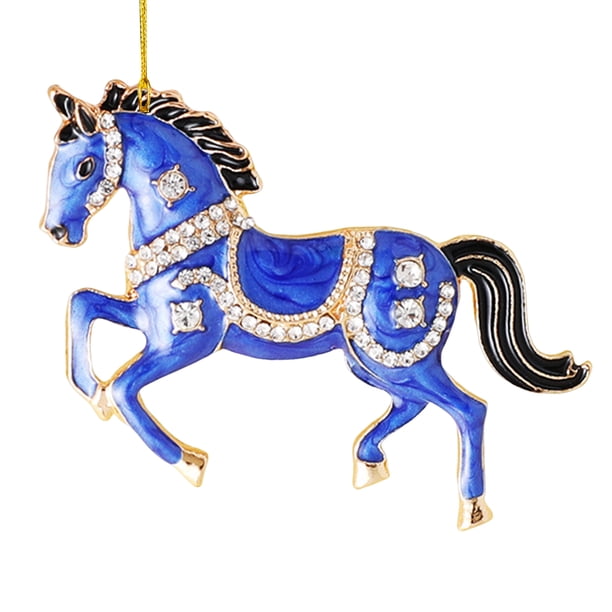 Adornos navideños con forma de caballo Decoración colgante con brillantes en forma de caballo Adorno acrílico para el árbol de Navidad para fiestas de invierno y Navidad Decoración para el hogar