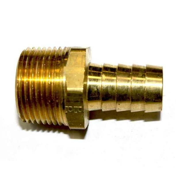 FM985 Brass Hose Barb Fitting, Connector, 5/8 Inch Barb X 3/4 Inch NPT